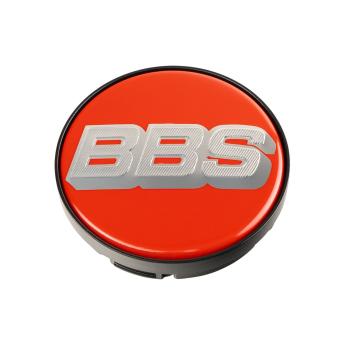 1 x BBS 2D Nabendeckel Ø56mm rot, Logo silber - 10024485